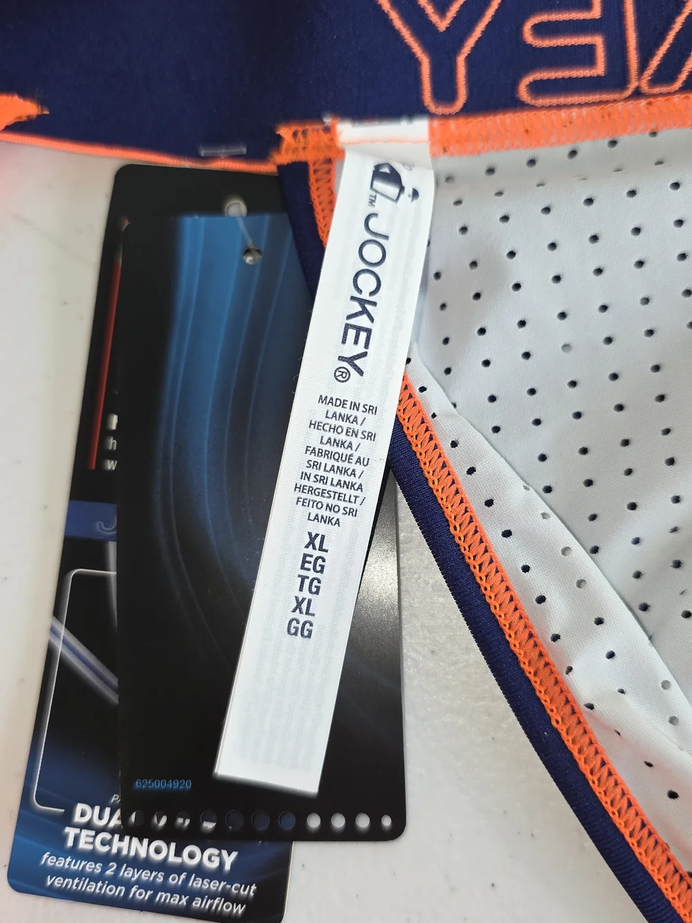 Jockey Men's VentraCool Air Jock Strap - Majestic Blue/Orange XL (38-40)